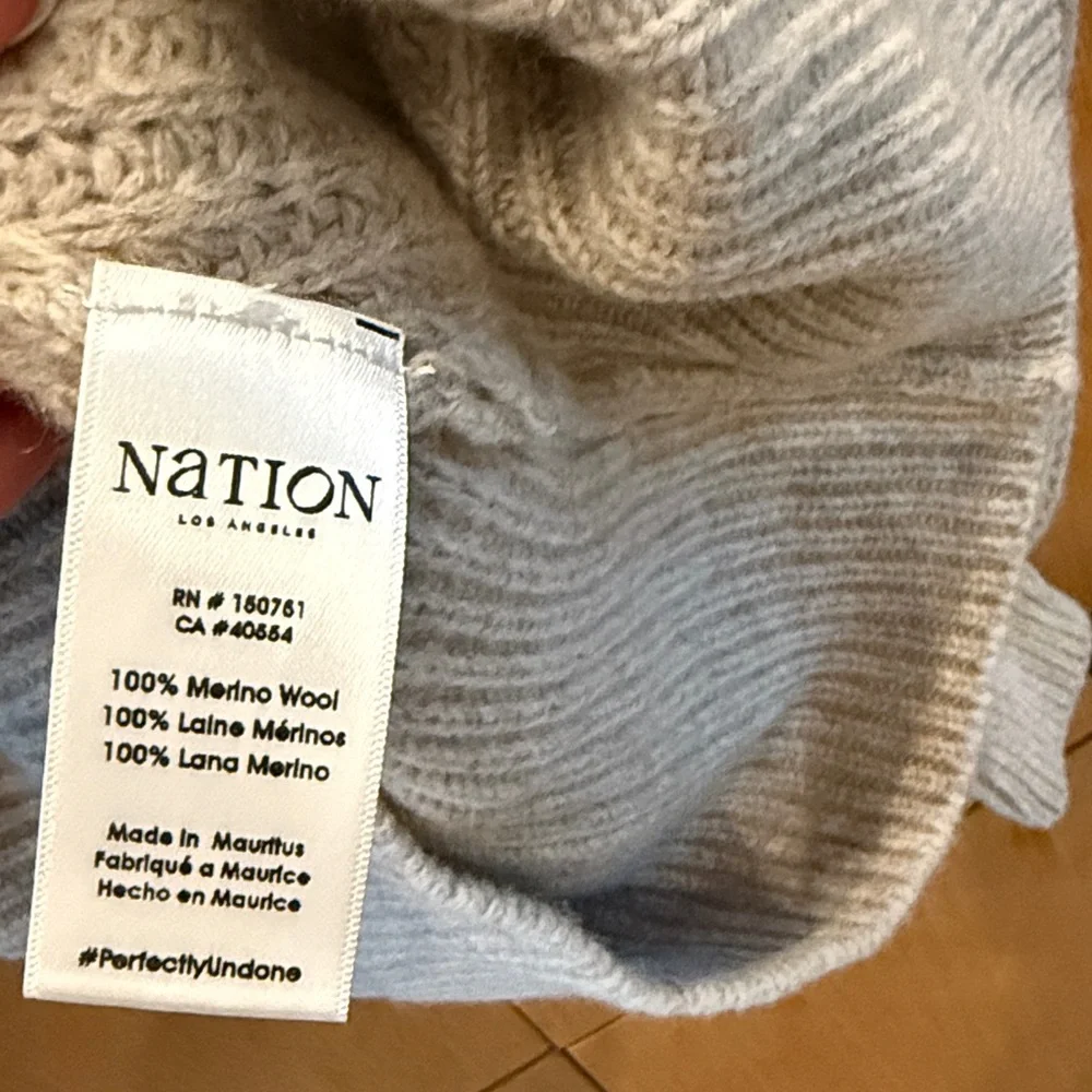 Nation LTD Ashton Pullover Moonbeam Heather Grey Color Merino Wool Size Small - Picture 6 of 10
